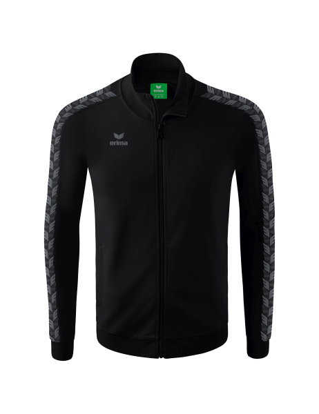 Erima Sportjacke Essential Team Tracktop - bequem, Rippbündchen, Seitentaschen - schwarz/grau Herren